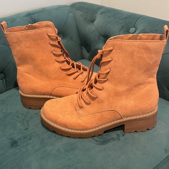 Suede Combat Boots - Picture 4 of 8
